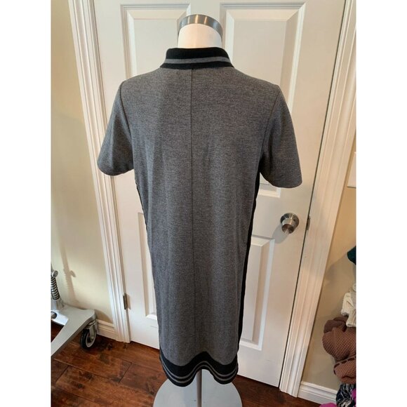Public School New York Gray Striped Short Sleeve Knit Polo Dress, Size Small - Picture 6 of 9